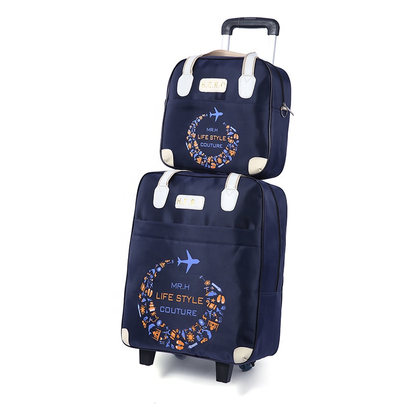 2019 new Best Black Canvas trolley luggage bag sets for women